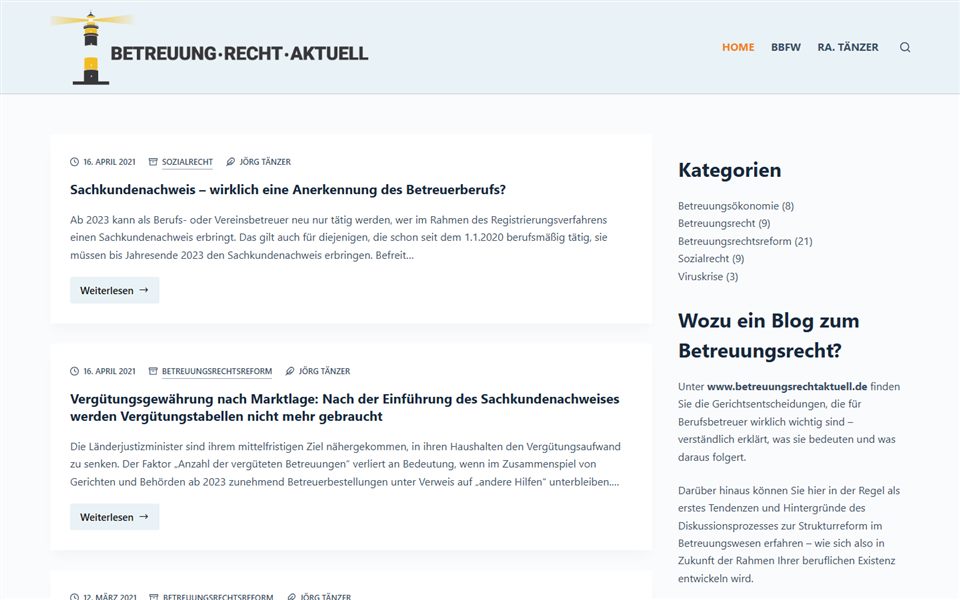 Desktop-Startseite von betreuungsrechtaktuell.de