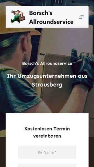 Mobile Ansicht der Startseite von borschs-allroundservice.de