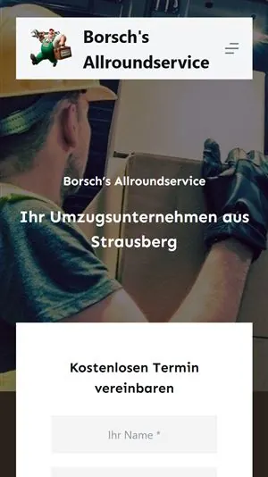 Mobile Ansicht der Startseite von borschs-allroundservice.de