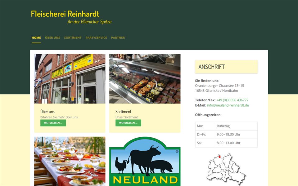 Desktop-Startseite von neuland-reinhardt.de