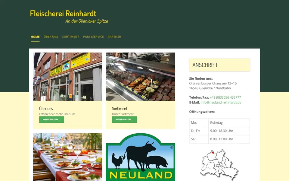 Desktop-Startseite von neuland-reinhardt.de