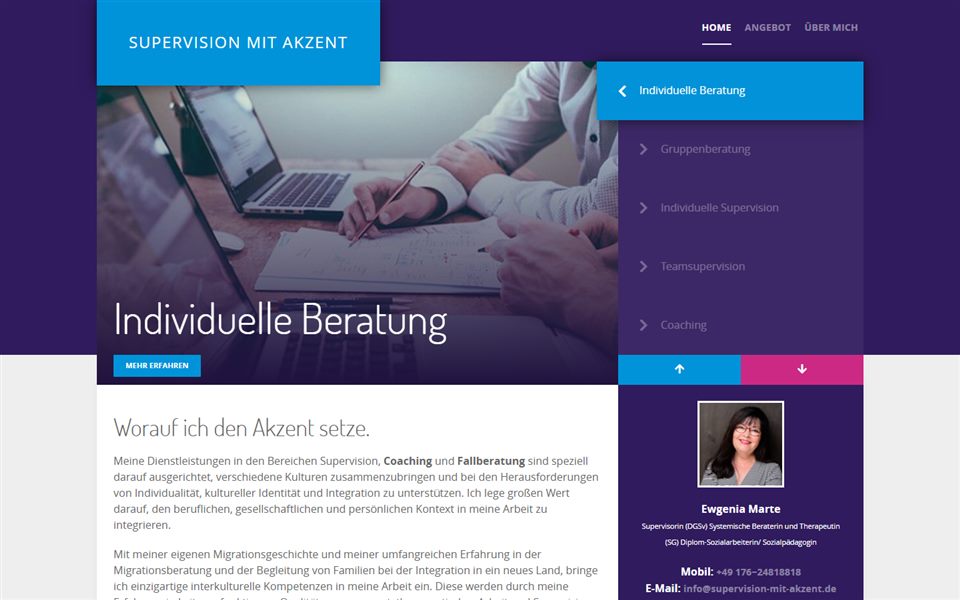 Desktop-Startseite von supervision-mit-akzent.de